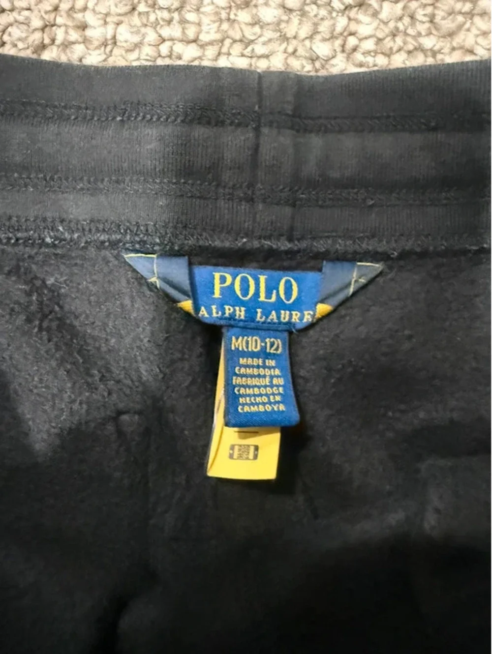 Polo Ralph Lauren Kids Black Fleece Shorts Size M 10-12